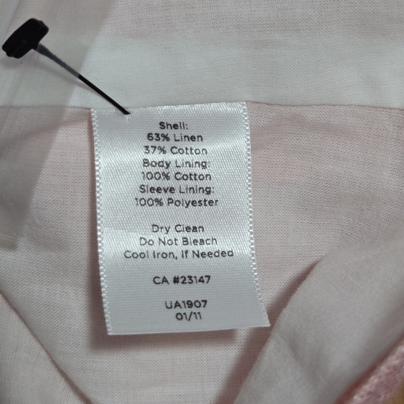 Talbots Womens Pink Linen Blend Single Breasted Lined Blazer Size 4 - Picture 7 of 12